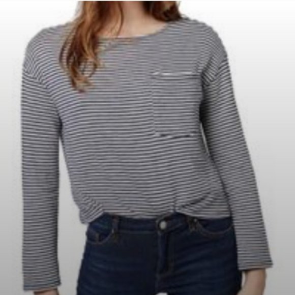 Topshop Tops - Top Shop Navy White Stripe Sweater